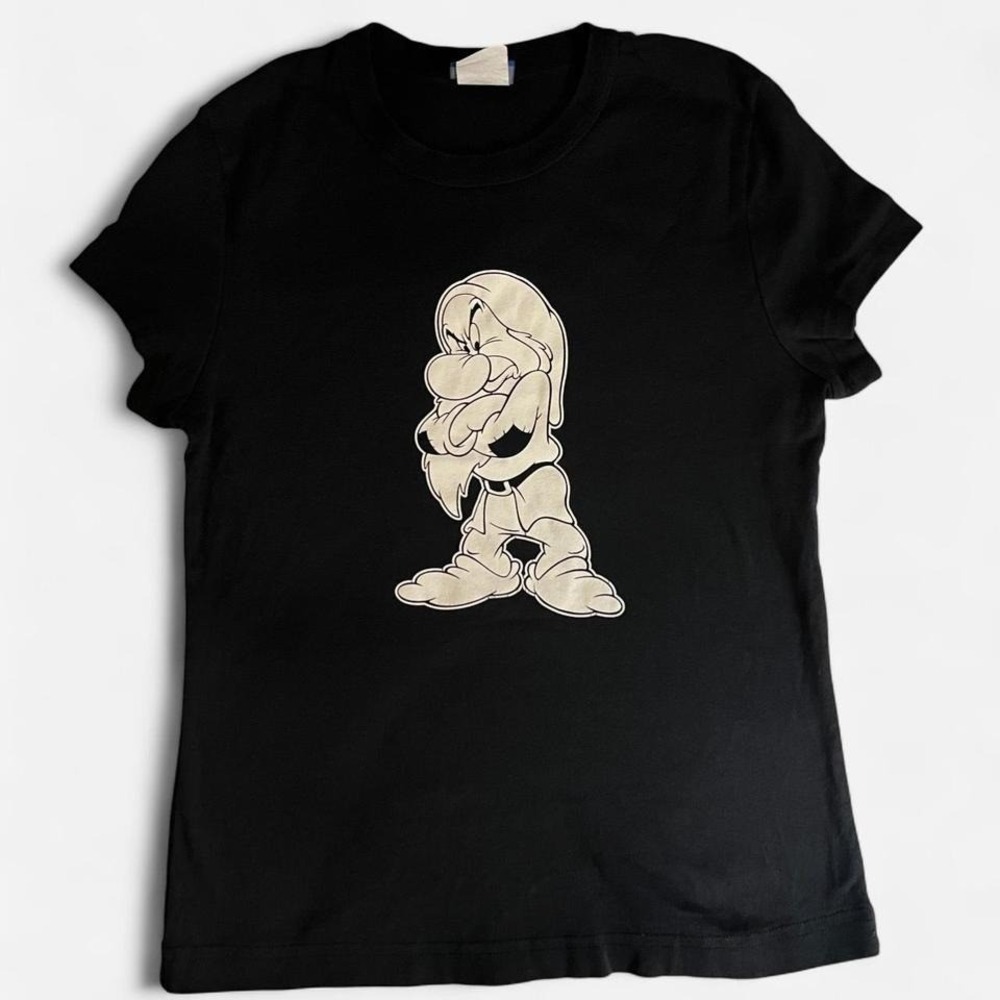 Disney Classics Grumpy Graphic Tee Girls XL Black Snow White Seven Dwarfs Shirt